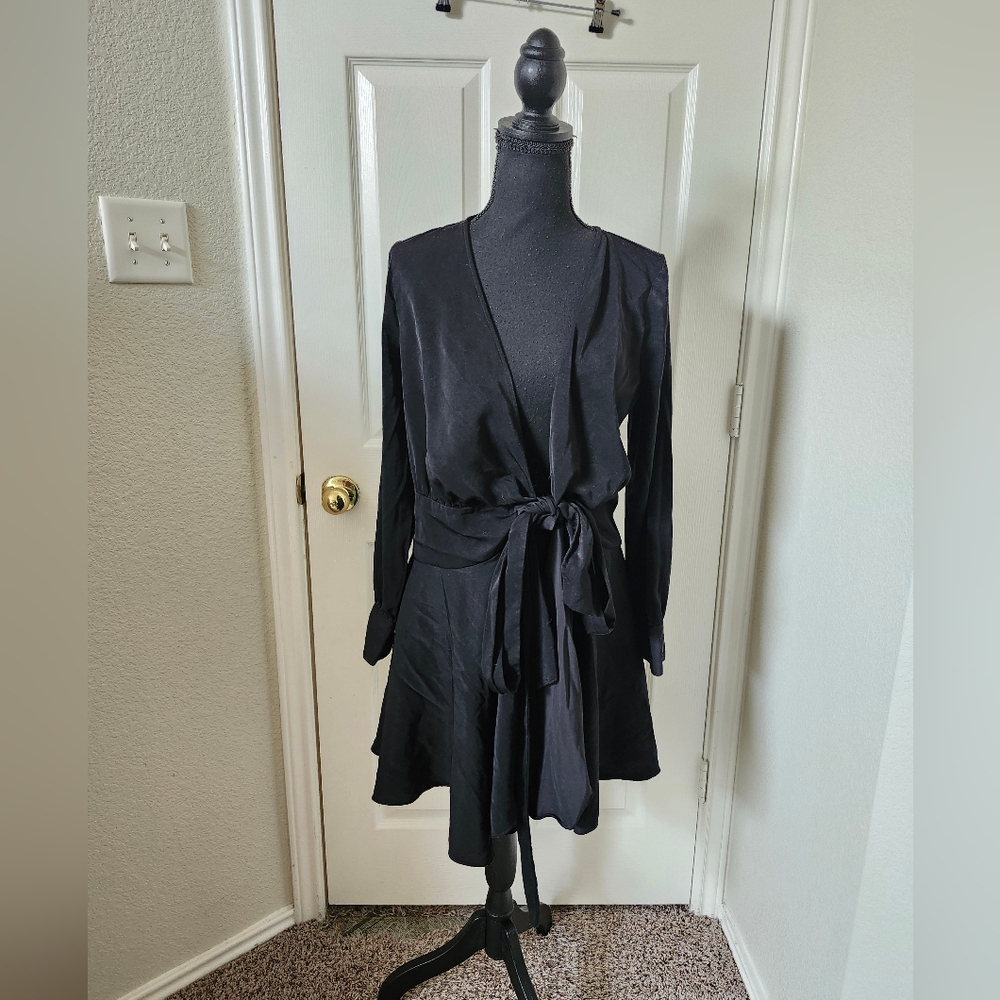 Bar III Black Wrap Dress